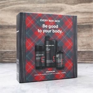 Every Man Jack Crimson Oak Bath & Body Gift Set 3ct Body Wash Shampoo Deodorant